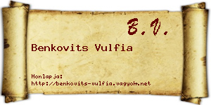 Benkovits Vulfia névjegykártya